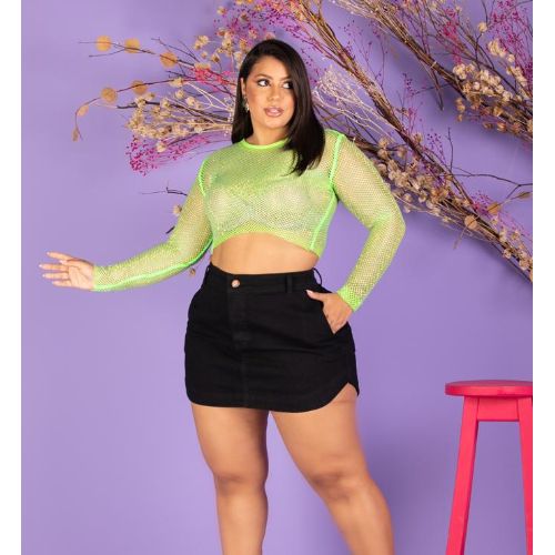 Saia jeans sem lycra sale